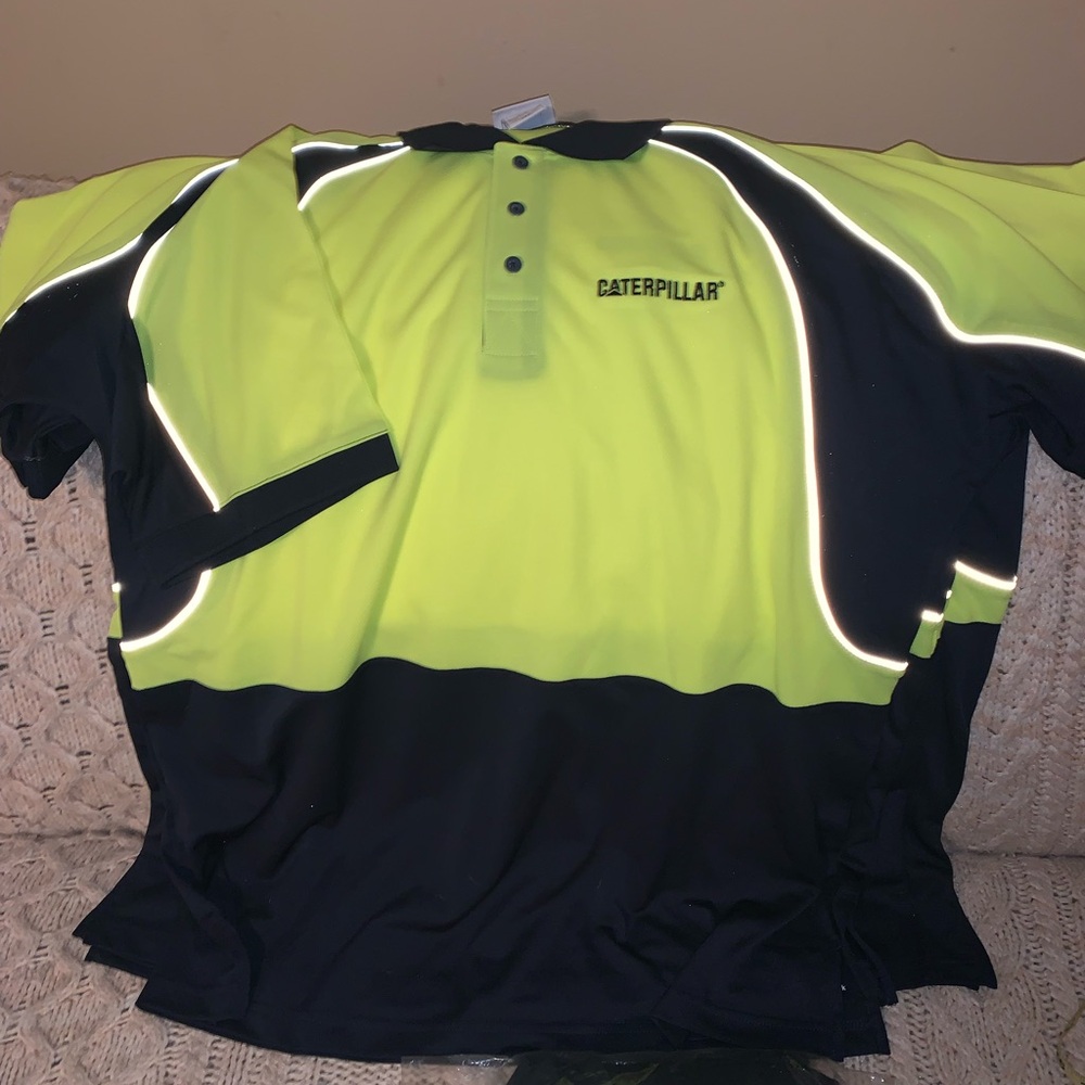 Set of 7 Caterpillar collared yellow work shirts